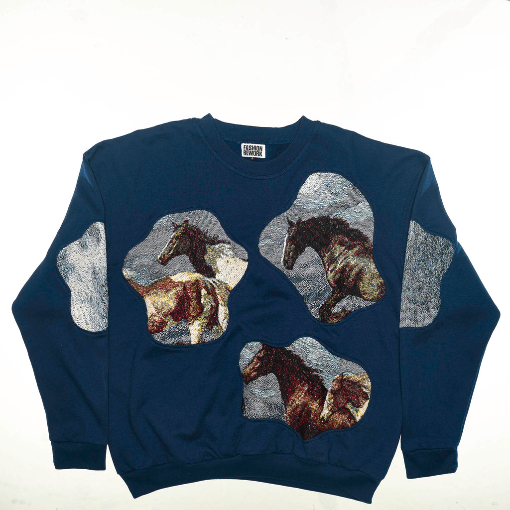 Blue Skies & Horses Amoeba Tapestry Pullover