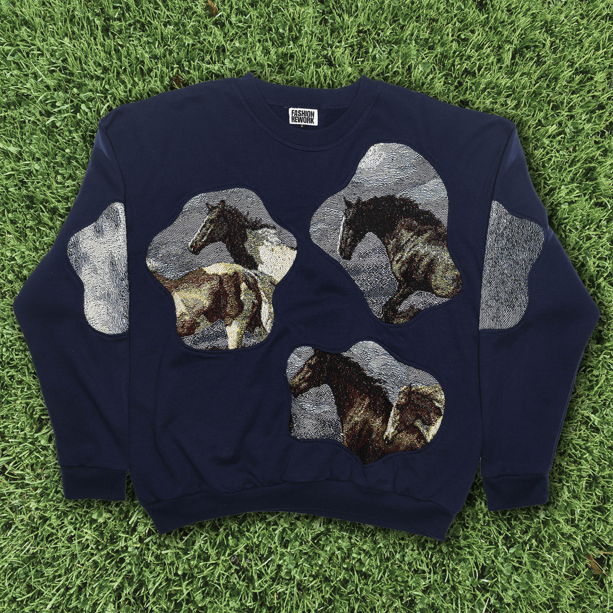 Blue Skies & Horses Amoeba Tapestry Pullover