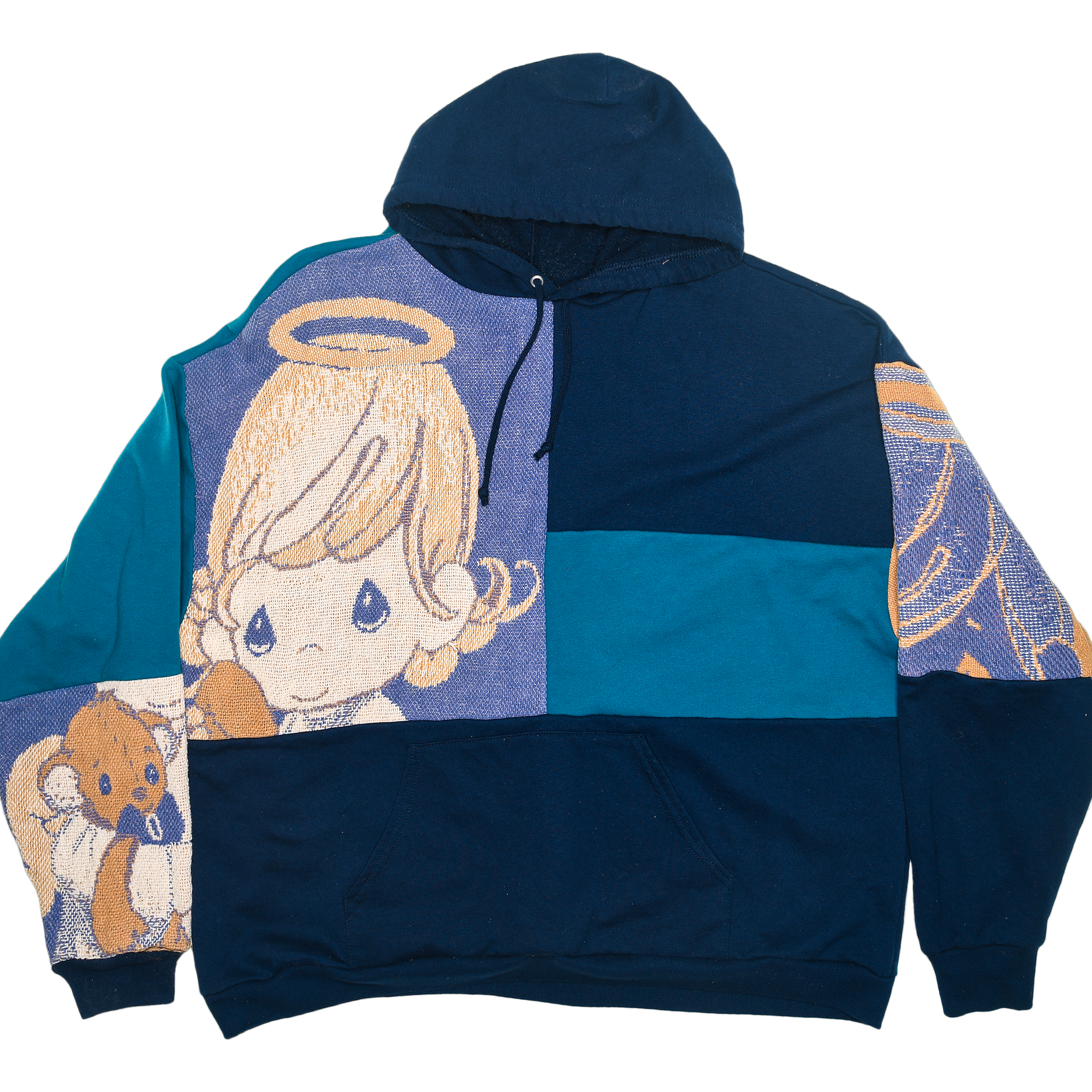 Precious Moment Little Angel Patchwork Tapestry Hoodie