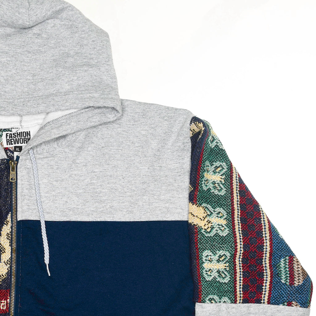 Playing Cats Patchwork Tapestry Zip Up Hoodie
