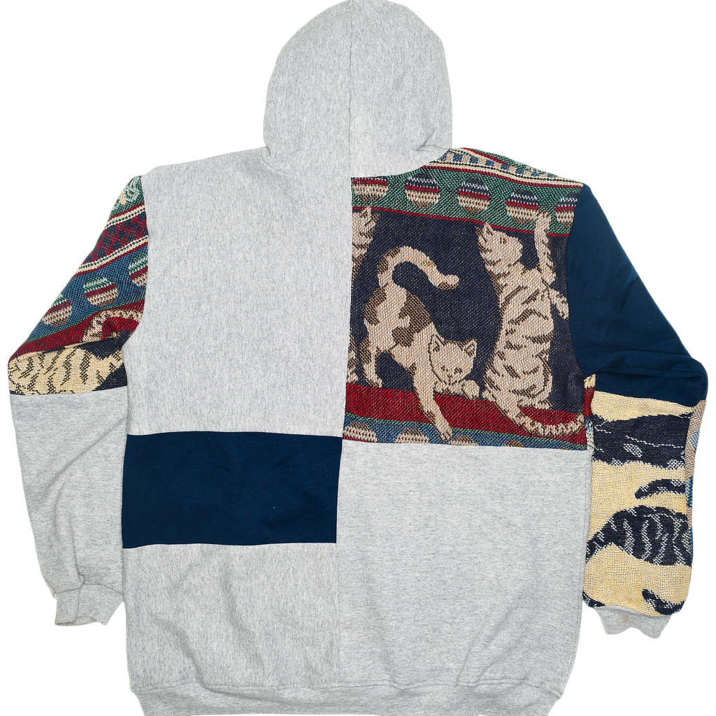 Playing Cats Patchwork Tapestry Zip Up Hoodie