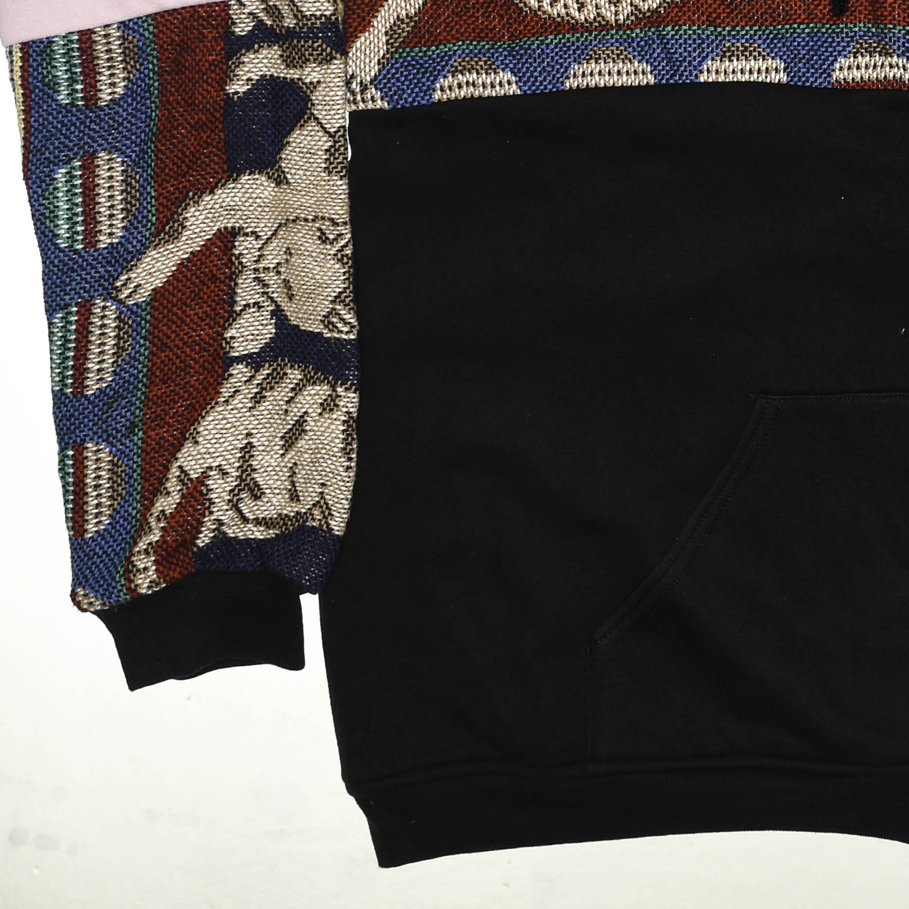 Playful Cat Patchwork Tapestry Zip Up Hoodie