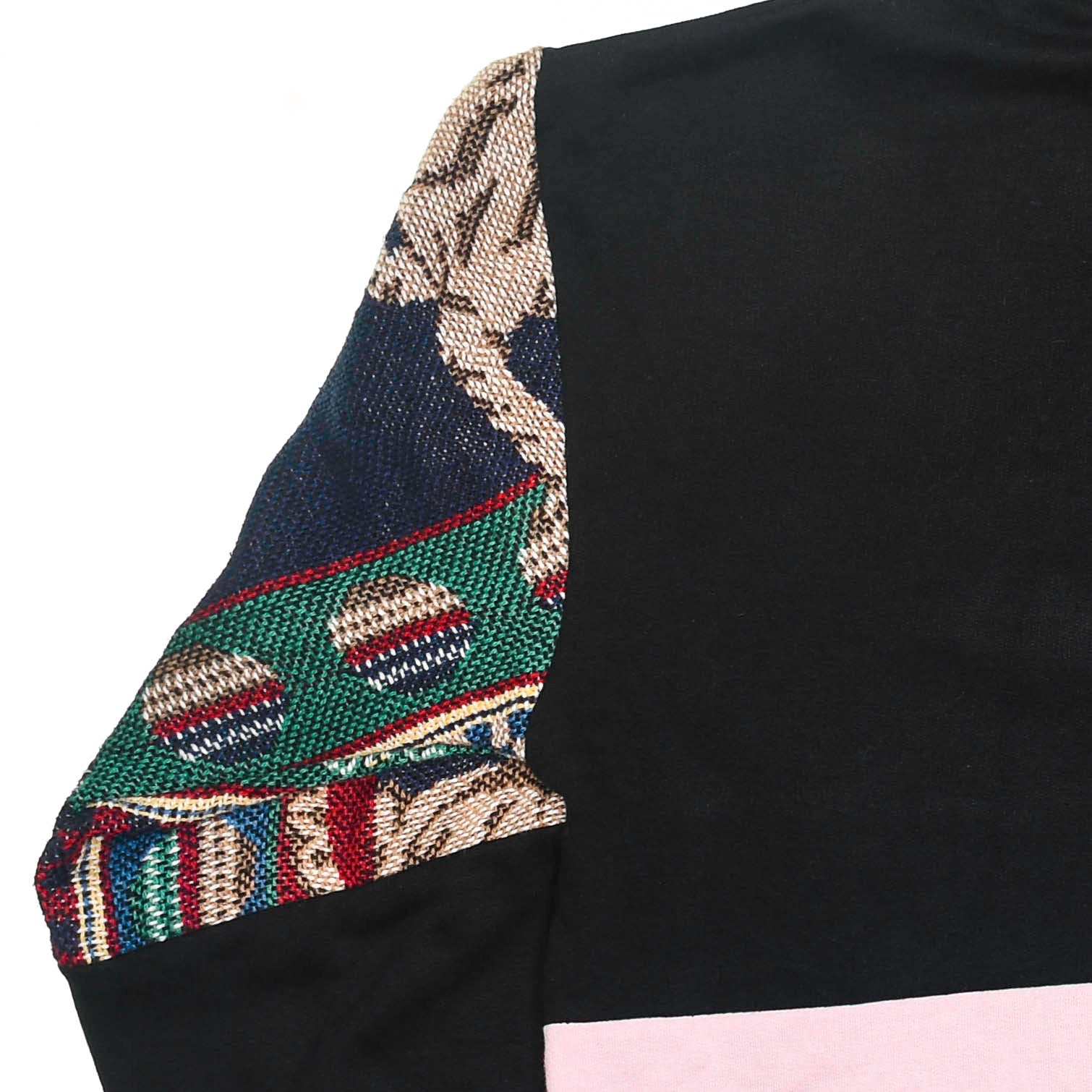 Playful Cat Patchwork Tapestry Zip Up Hoodie