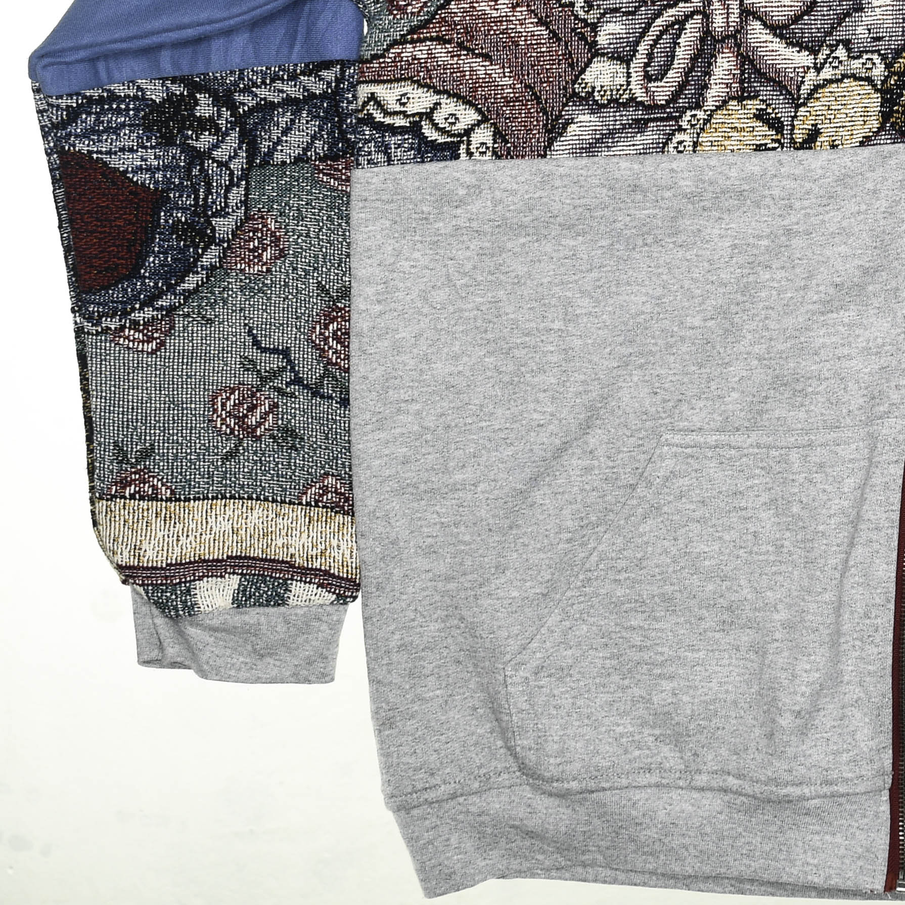 Teddy Bear Patchwork Tapestry Zip Up Hoodie