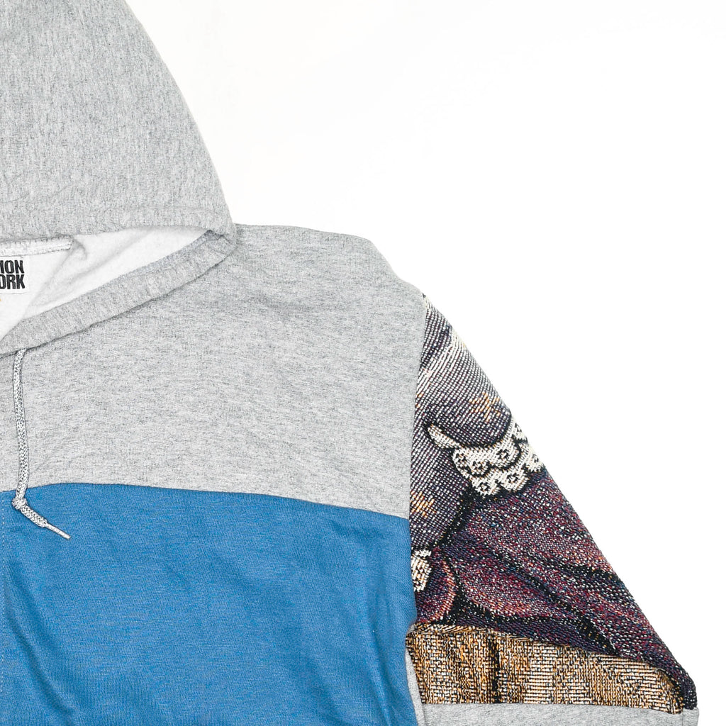 Teddy Bear Patchwork Tapestry Zip Up Hoodie