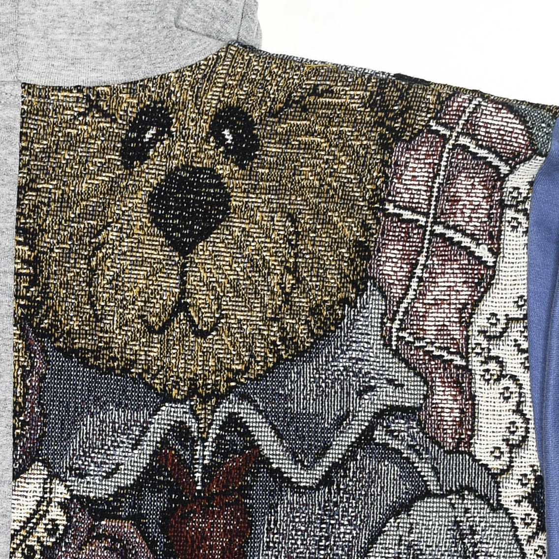 Teddy Bear Patchwork Tapestry Zip Up Hoodie