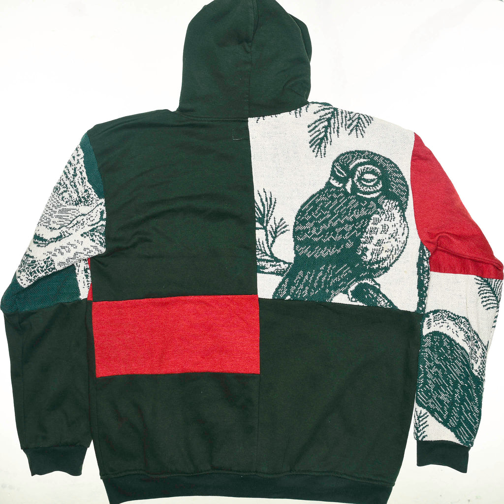 Owl Patchwork Tapestry Zip Up Hoodie