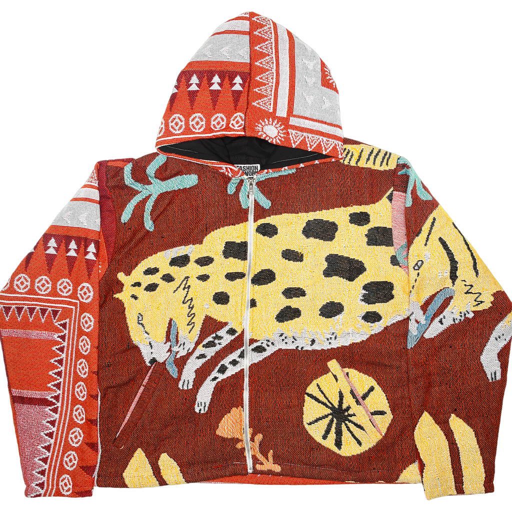Cheetah Double Tapestry Zip Through