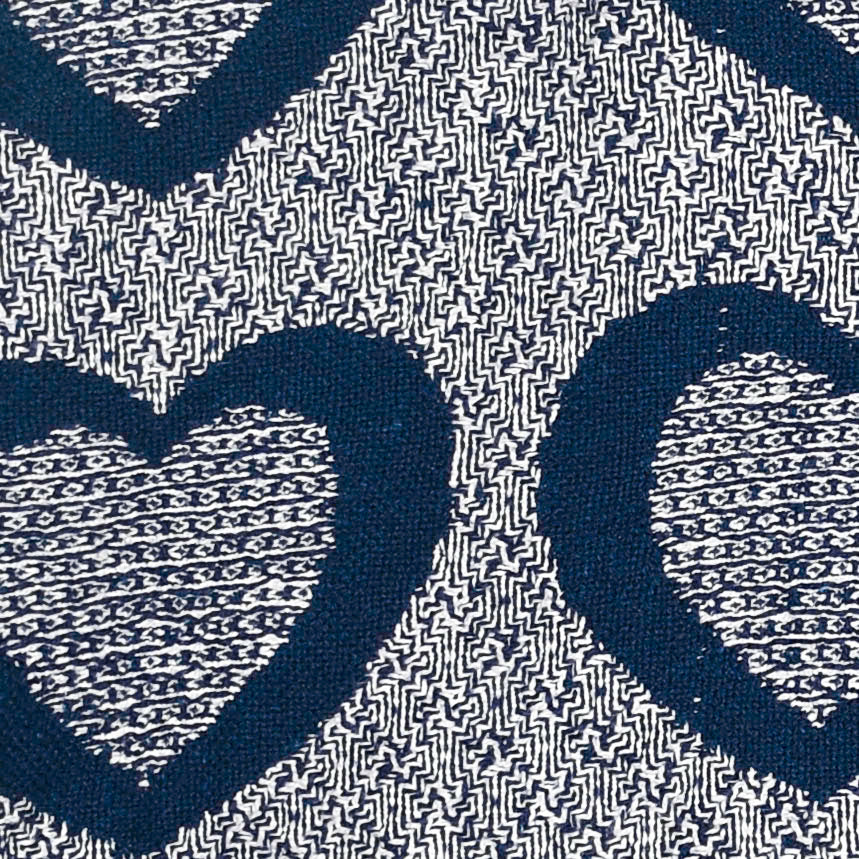 Blue Heart Patchwork Tapestry Zip Up Hoodie