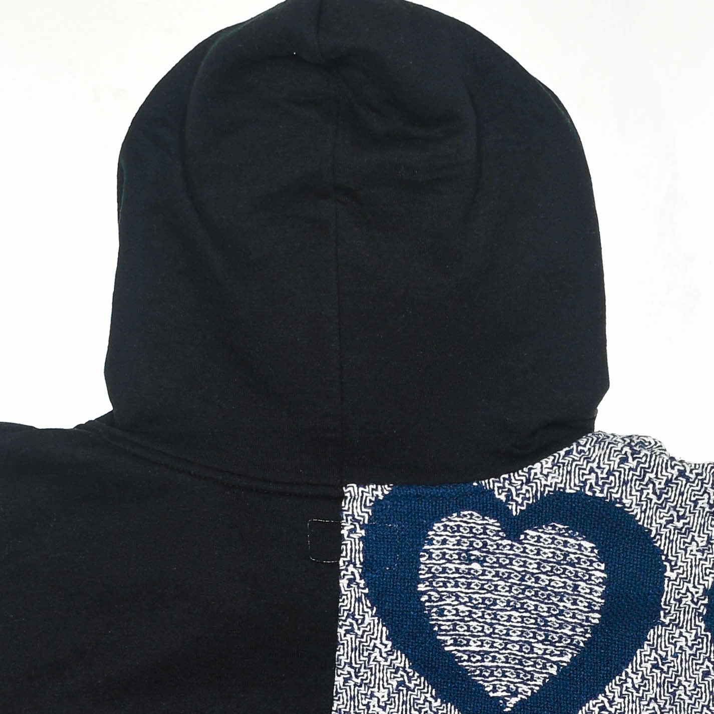 Blue Heart Patchwork Tapestry Zip Up Hoodie