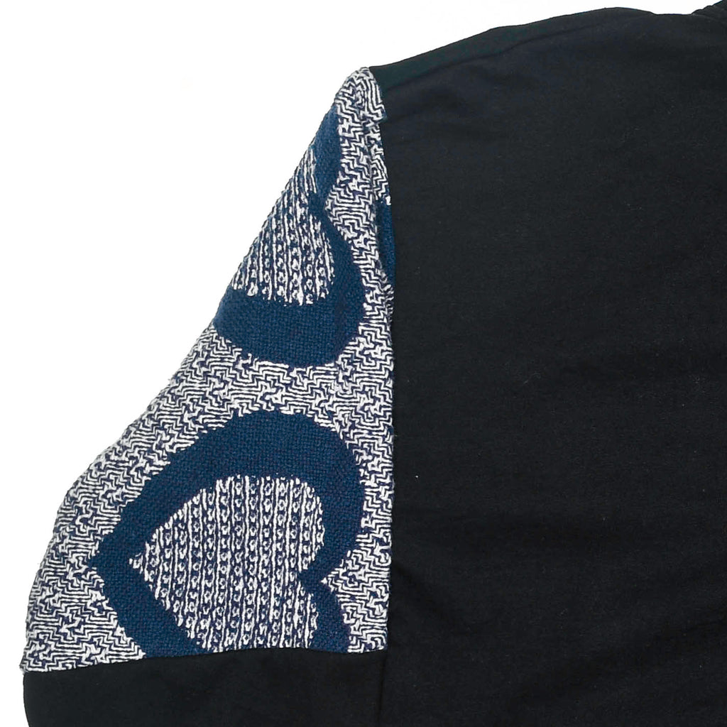 Blue Heart Patchwork Tapestry Zip Up Hoodie