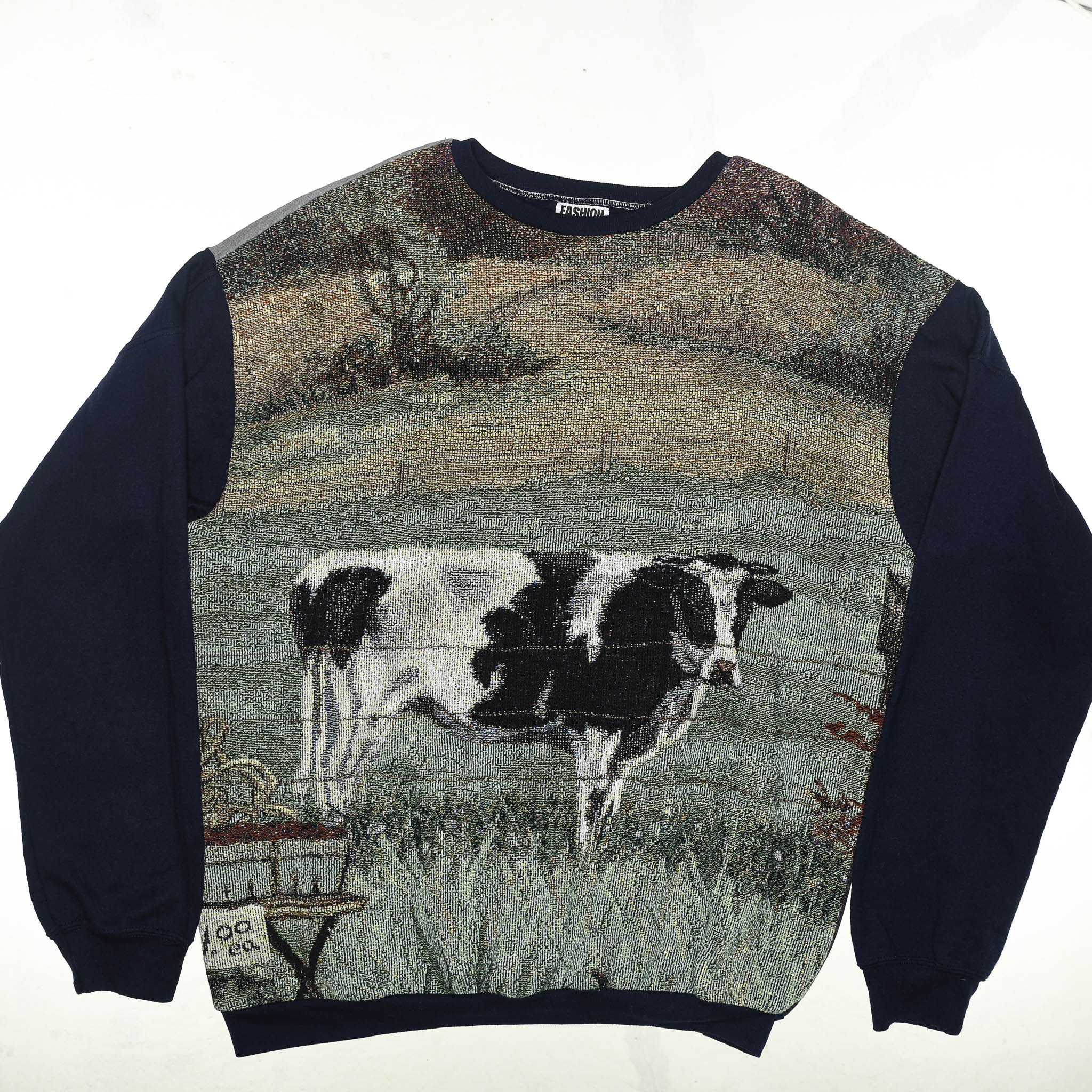 Dairy Cow Tapestry Panel Pullover
