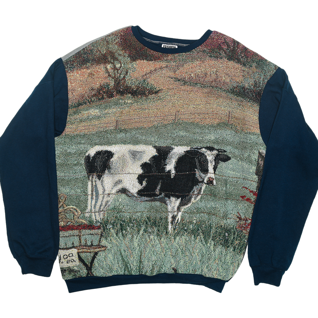 Dairy Cow Tapestry Panel Pullover