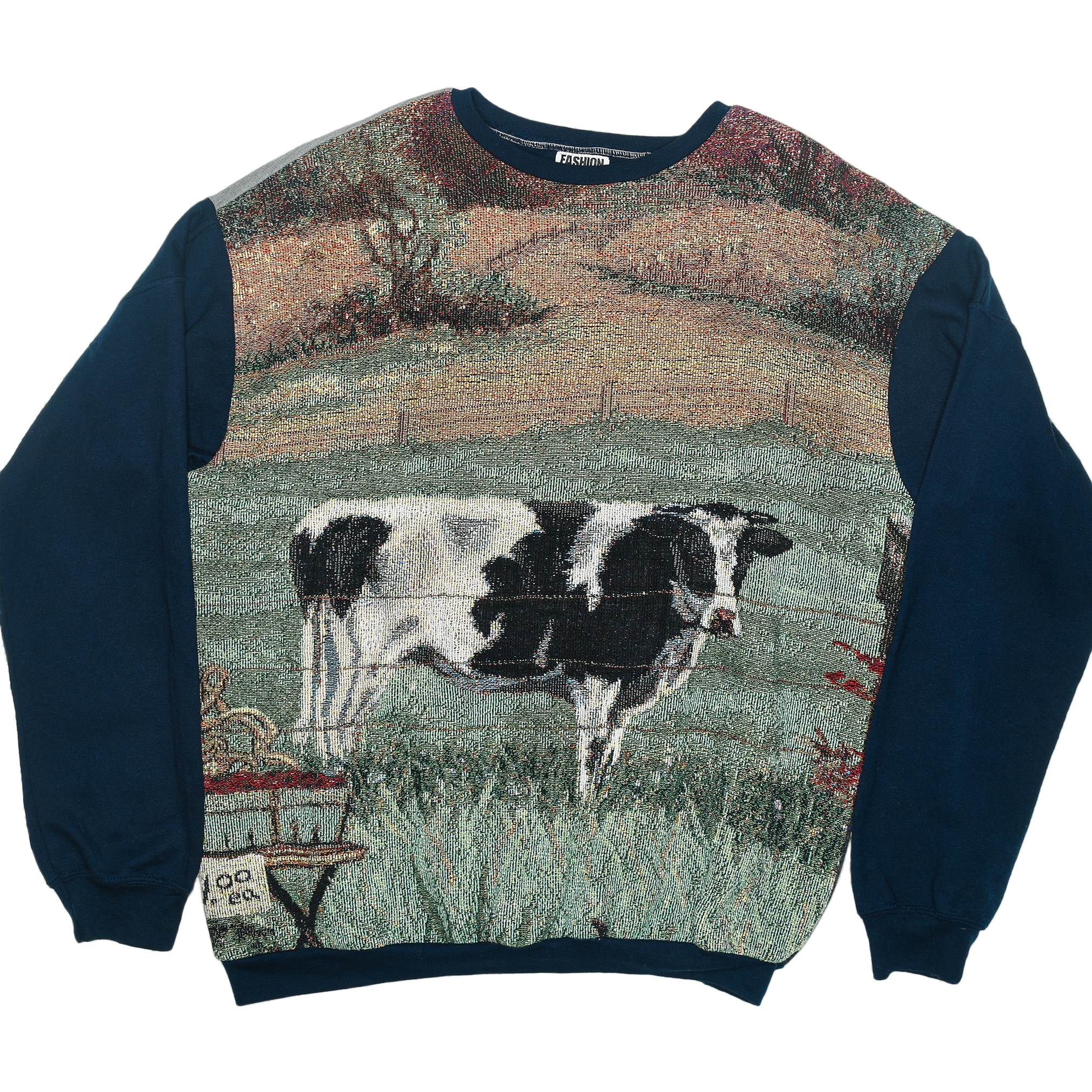 Dairy Cow Tapestry Panel Pullover