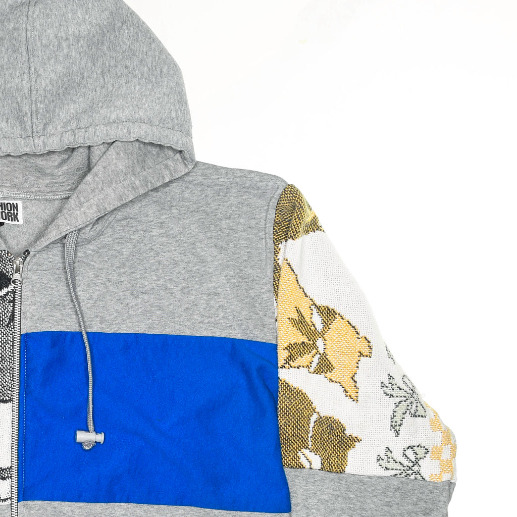 Cats on a Fence Tapestry Patchwork Zip Up Hoodie