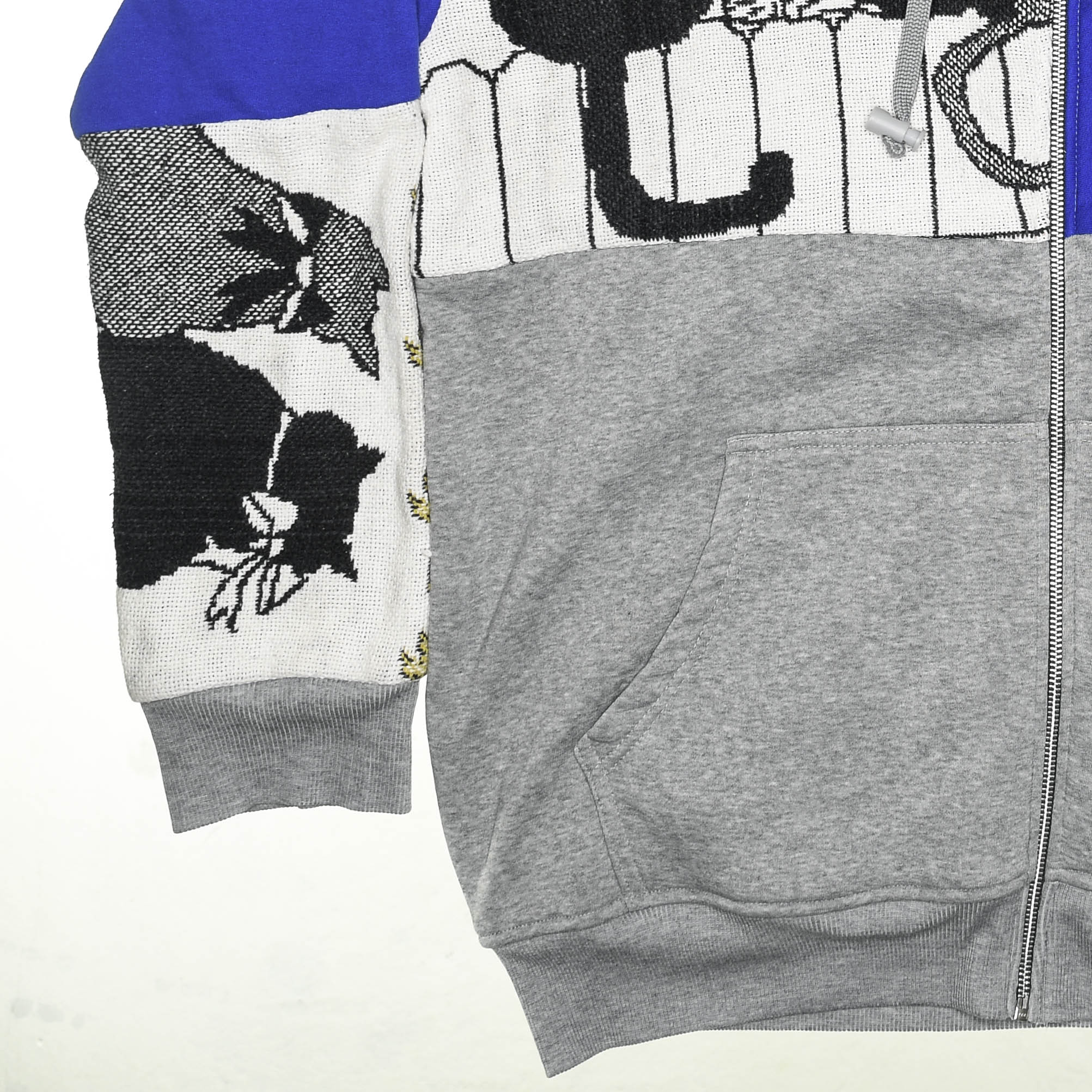 Cats on a Fence Tapestry Patchwork Zip Up Hoodie