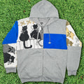 Cats on a Fence Tapestry Patchwork Zip Up Hoodie