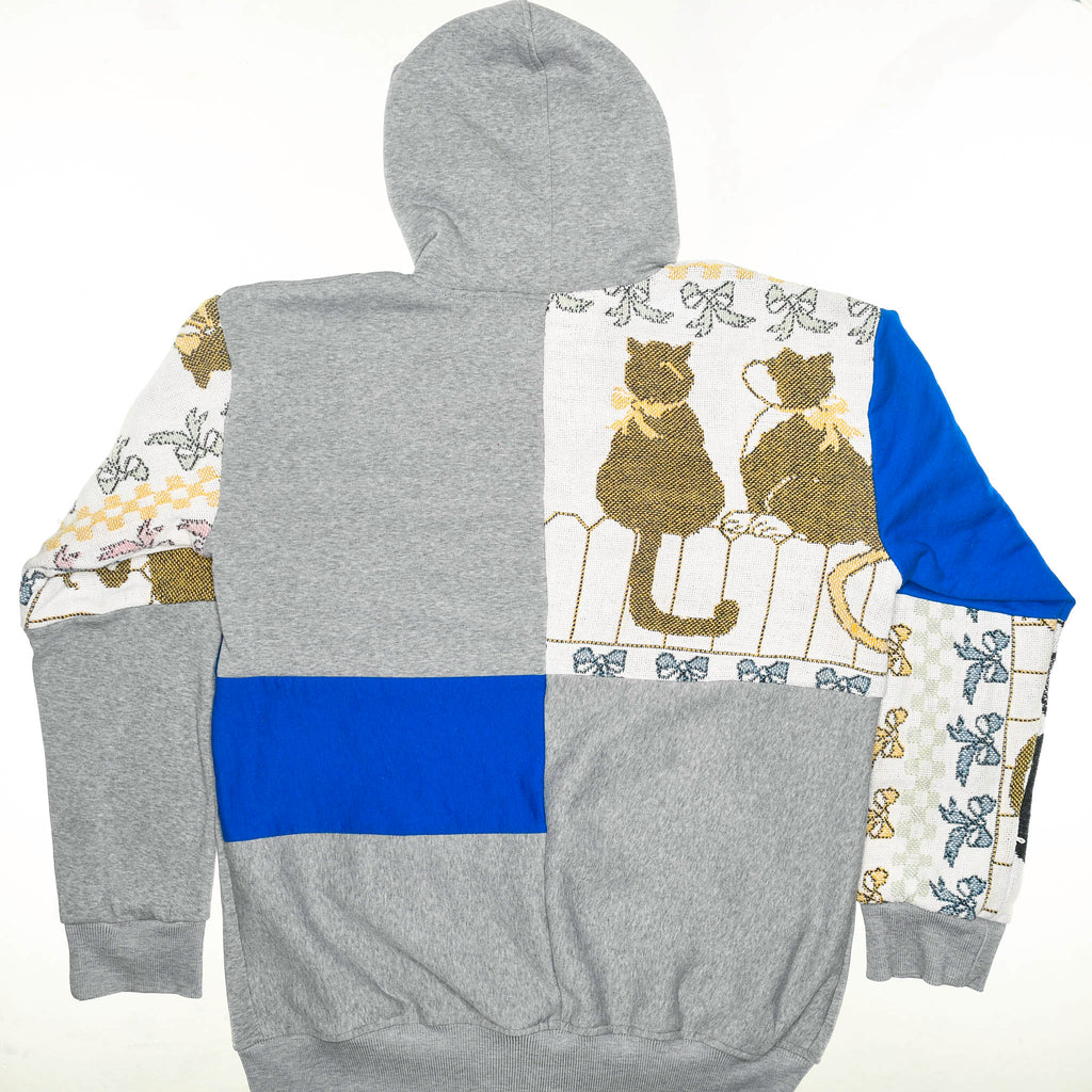 Cats on a Fence Tapestry Patchwork Zip Up Hoodie