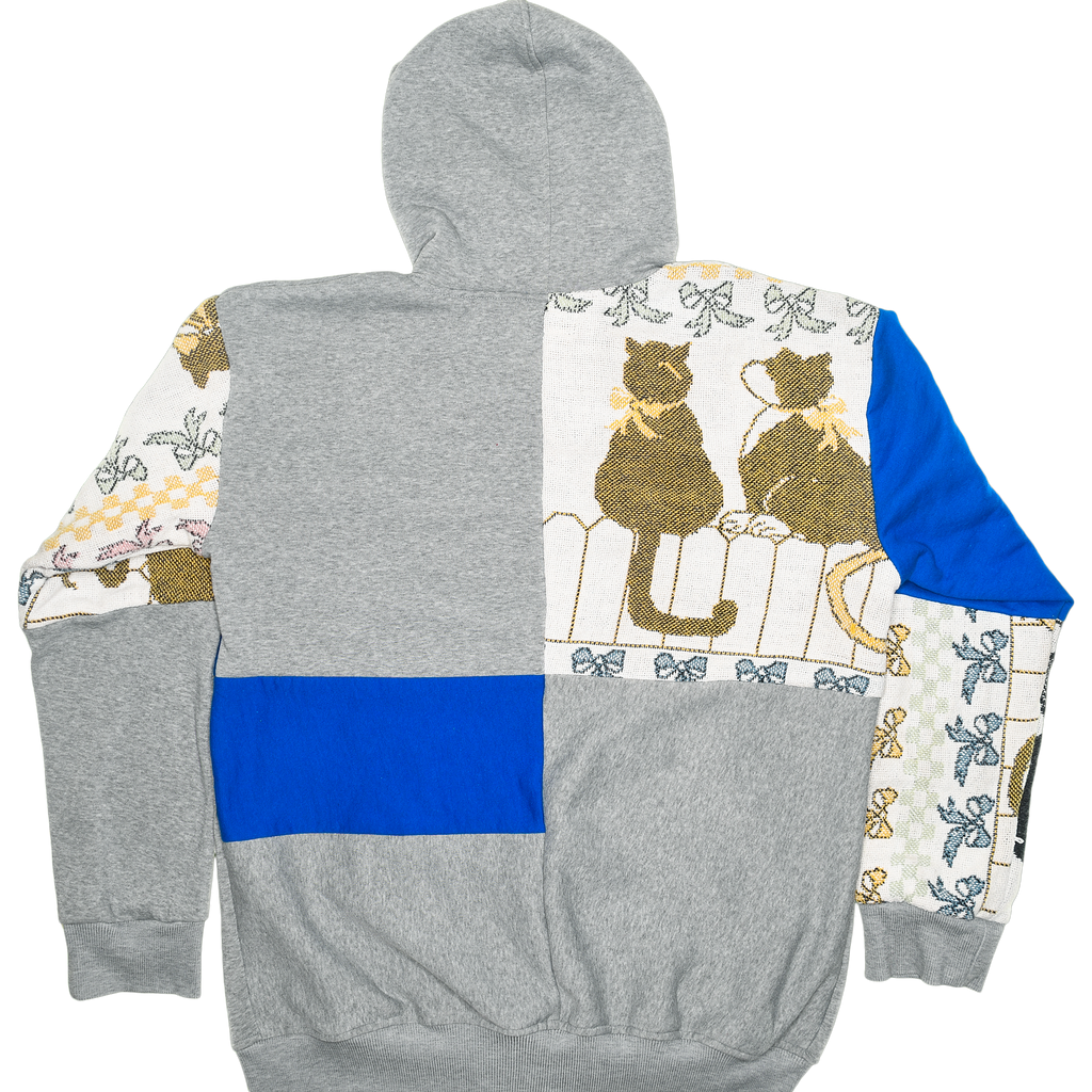 Cats on a Fence Tapestry Patchwork Zip Up Hoodie