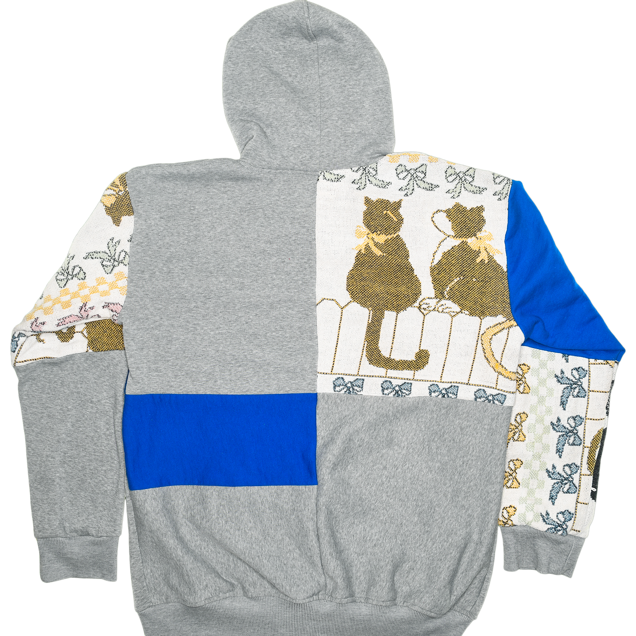 Cats on a Fence Tapestry Patchwork Zip Up Hoodie