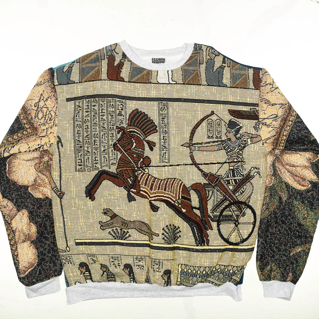 Egyptian Chariot King Tut Tapestry Panel Pullover