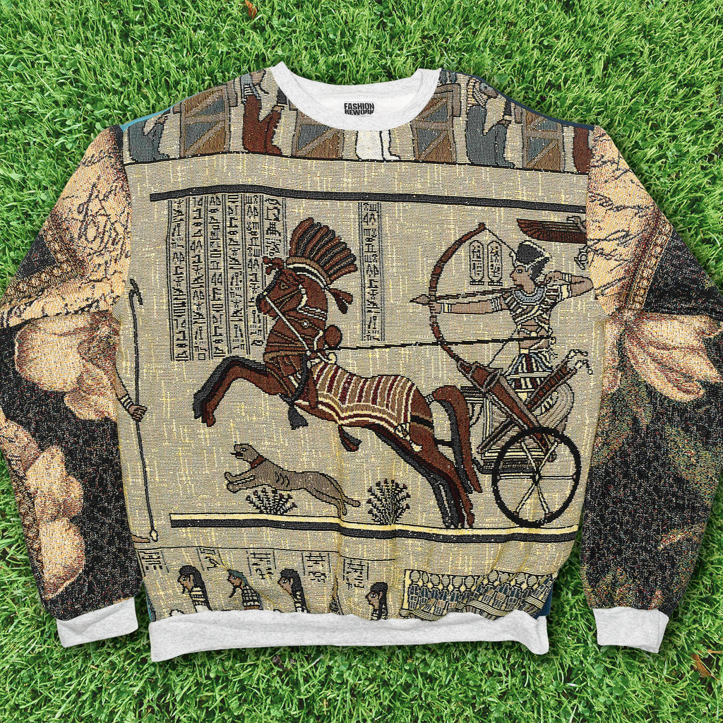Egyptian Chariot King Tut Tapestry Panel Pullover