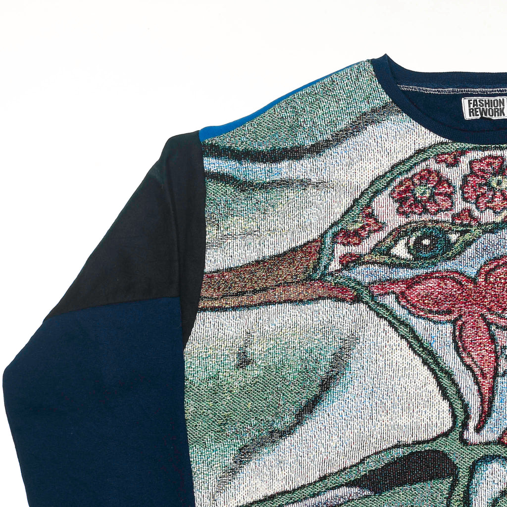 Detailed Bird Tapestry Panel Pullover