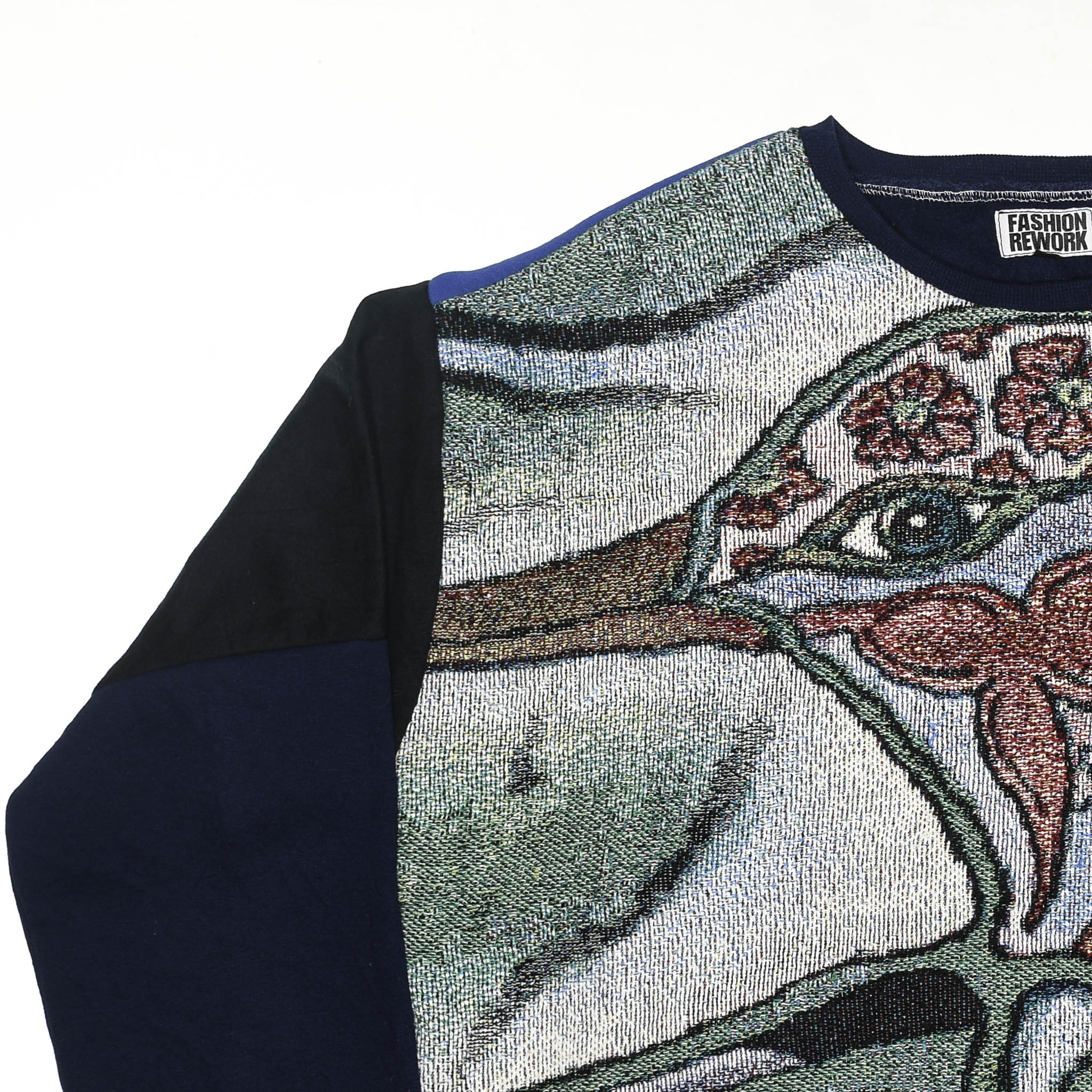 Detailed Bird Tapestry Panel Pullover