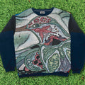 Detailed Bird Tapestry Panel Pullover