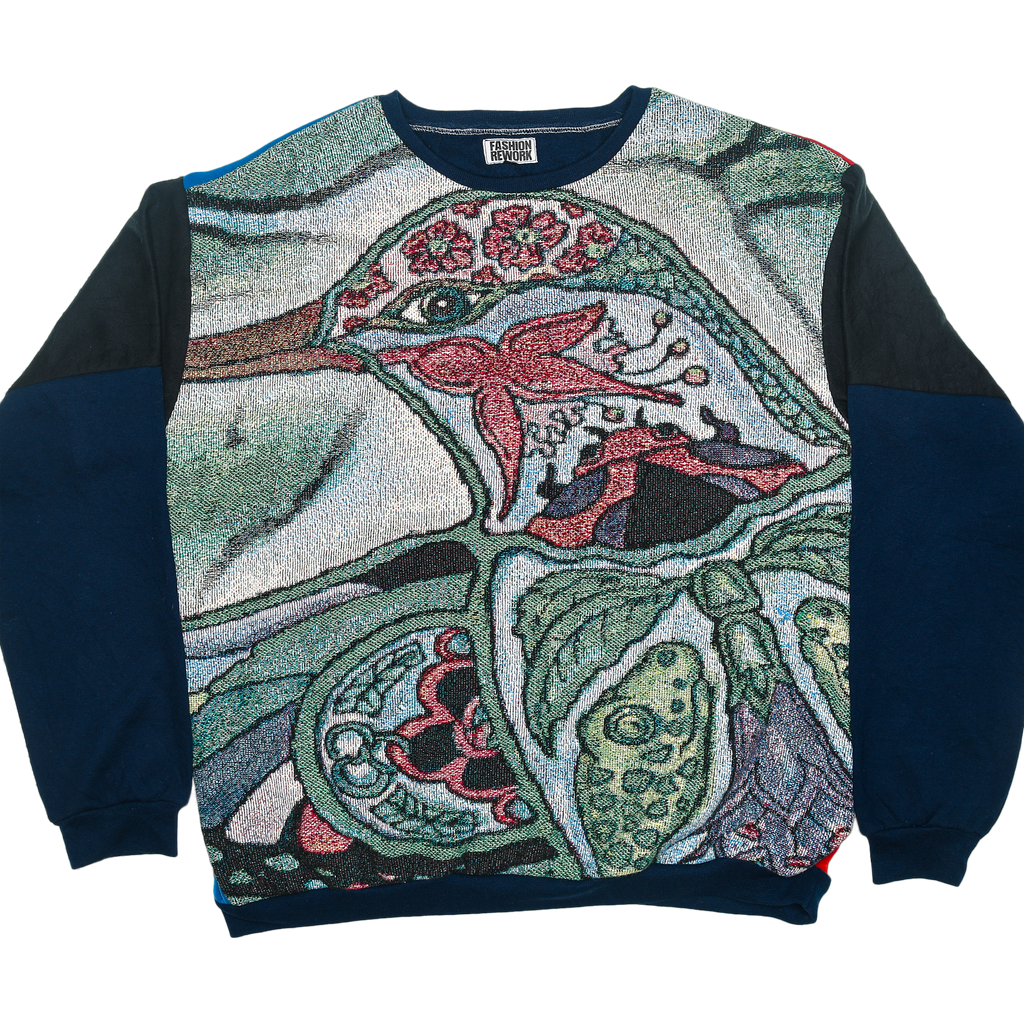 Mosaic Hummingbird Spirit Animal Full Tapestry Panel Pullover