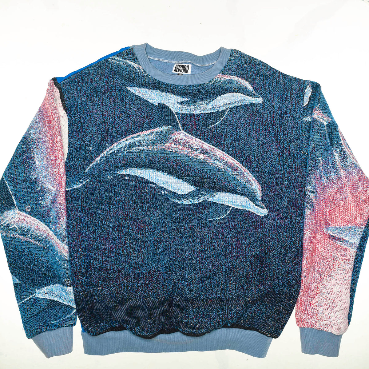 Dolphin Full Tapestry Panel Pullover