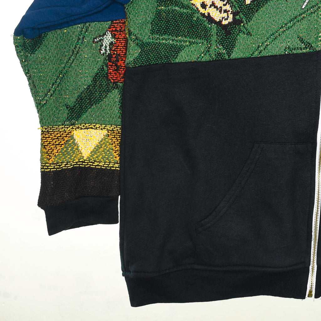 Tree Frog Patchwork Tapestry Zip Up Hoodie