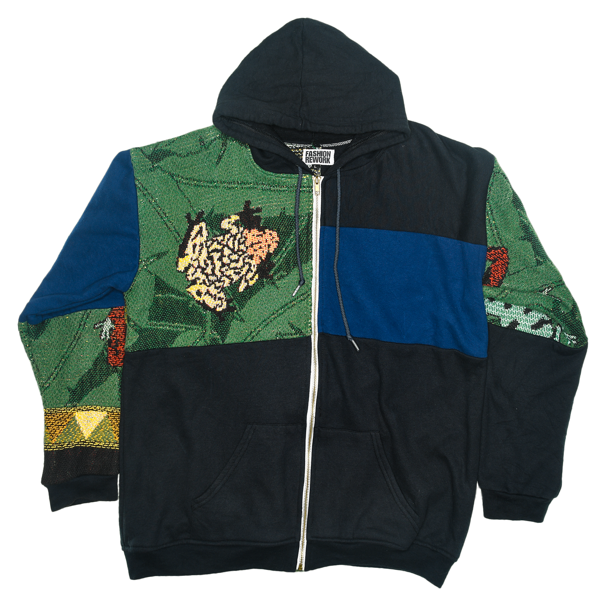 Tree Frog Patchwork Tapestry Zip Up Hoodie