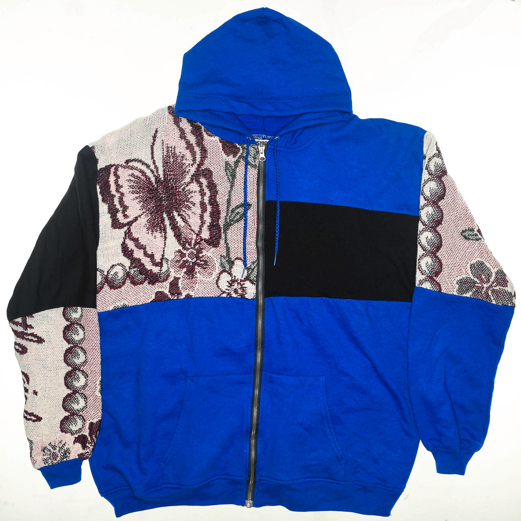 Butterfly Patchwork Tapestry Zip Up Hoodie