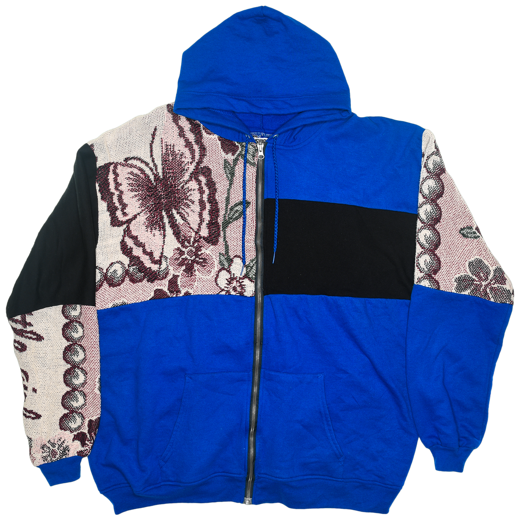 Butterfly Patchwork Tapestry Zip Up Hoodie