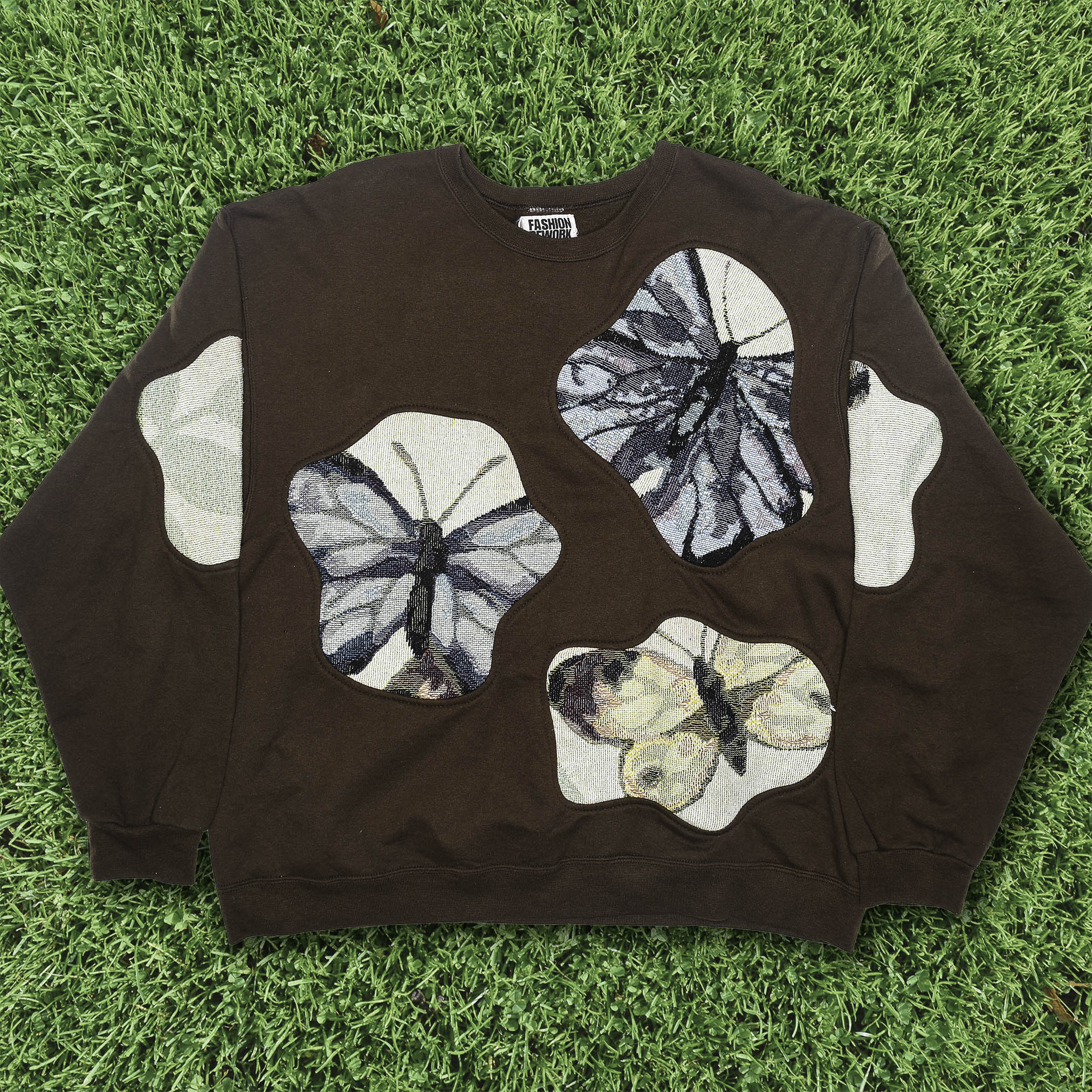 Brown Butterfly Amoeba Tapestry Pullover