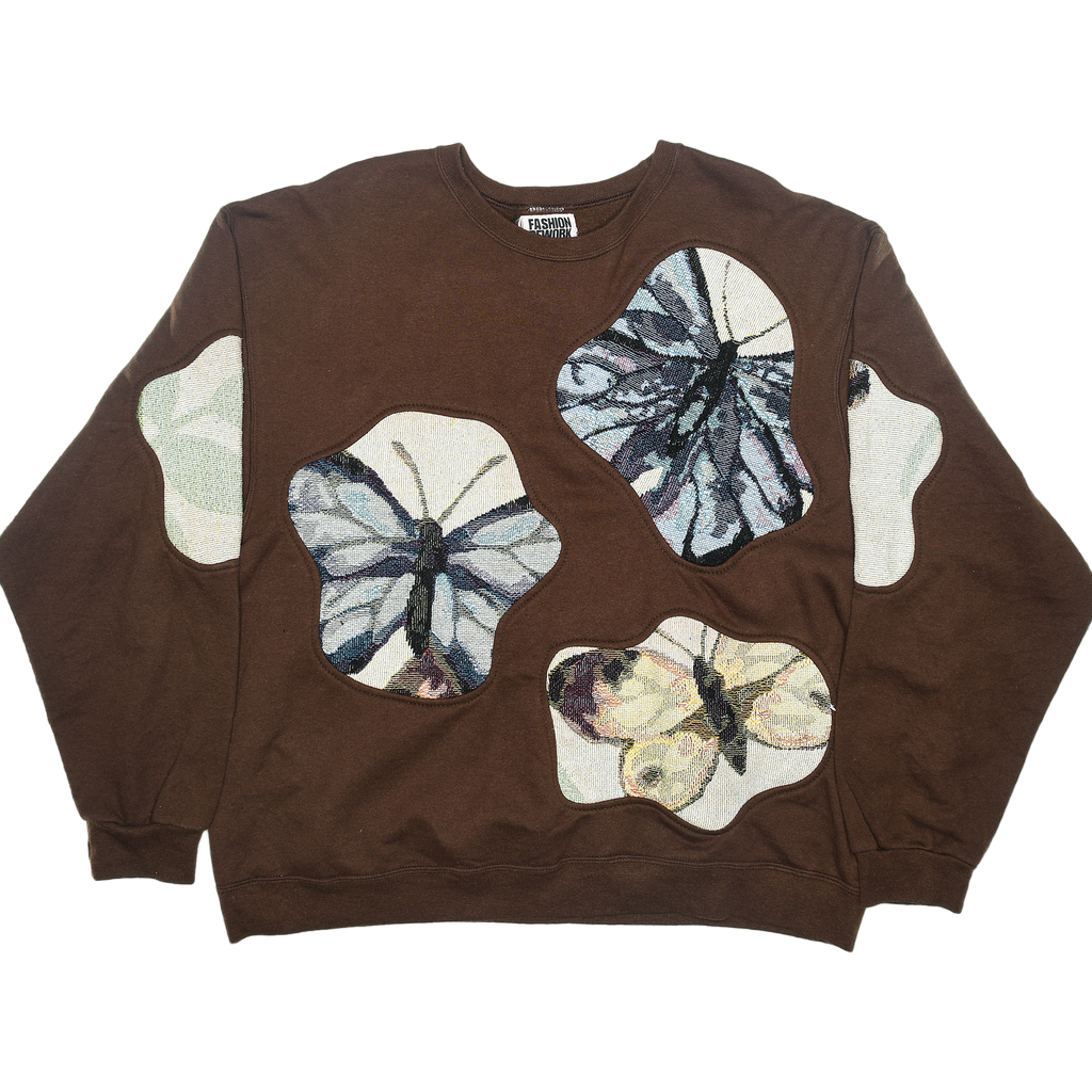 Brown Butterfly Amoeba Tapestry Pullover