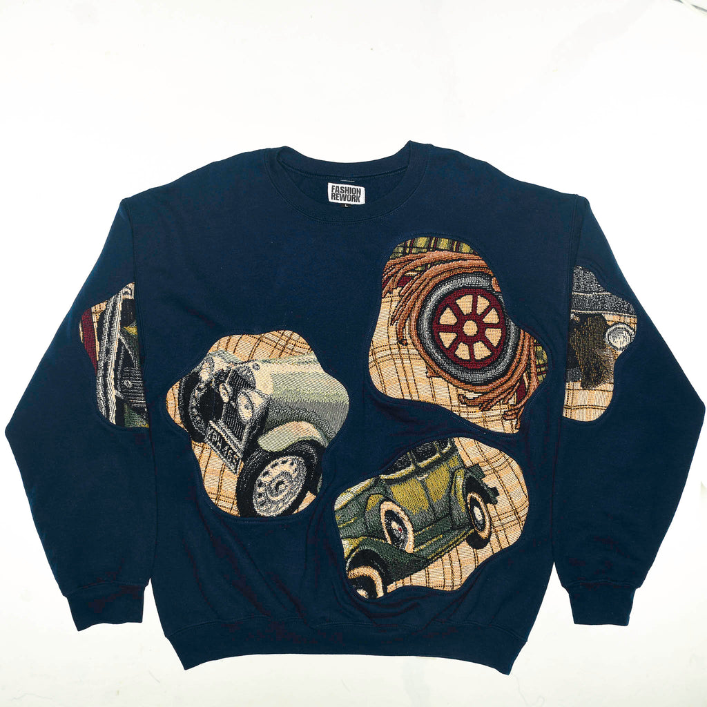 Vintage Car Show Vehicles Amoeba Tapestry Pullover