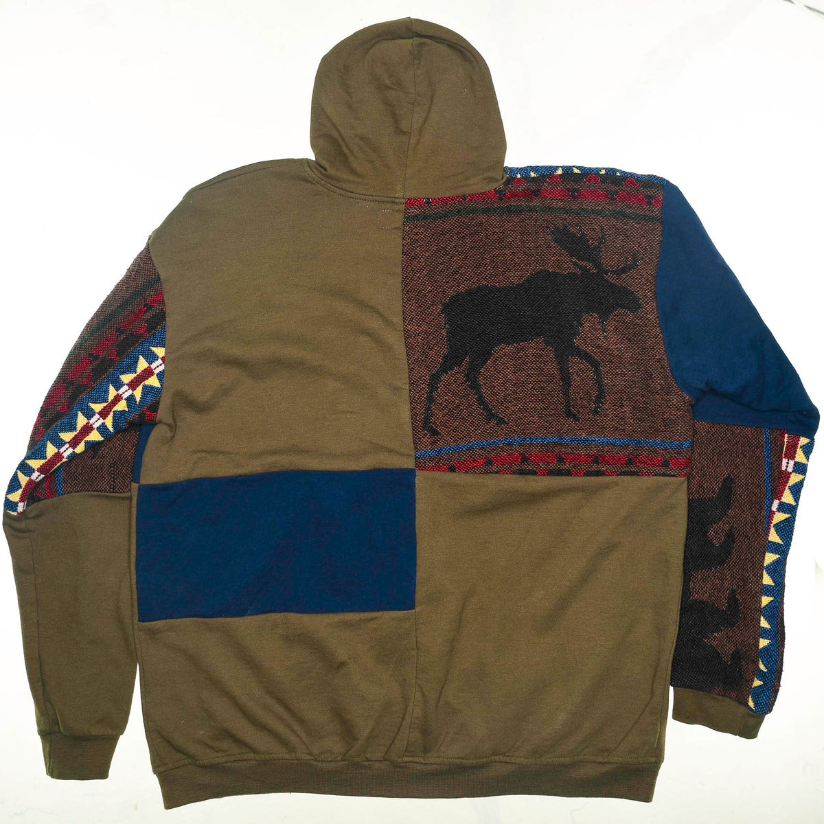 Forest Wildlife Patchwork Tapestry Zip Up Hoodie