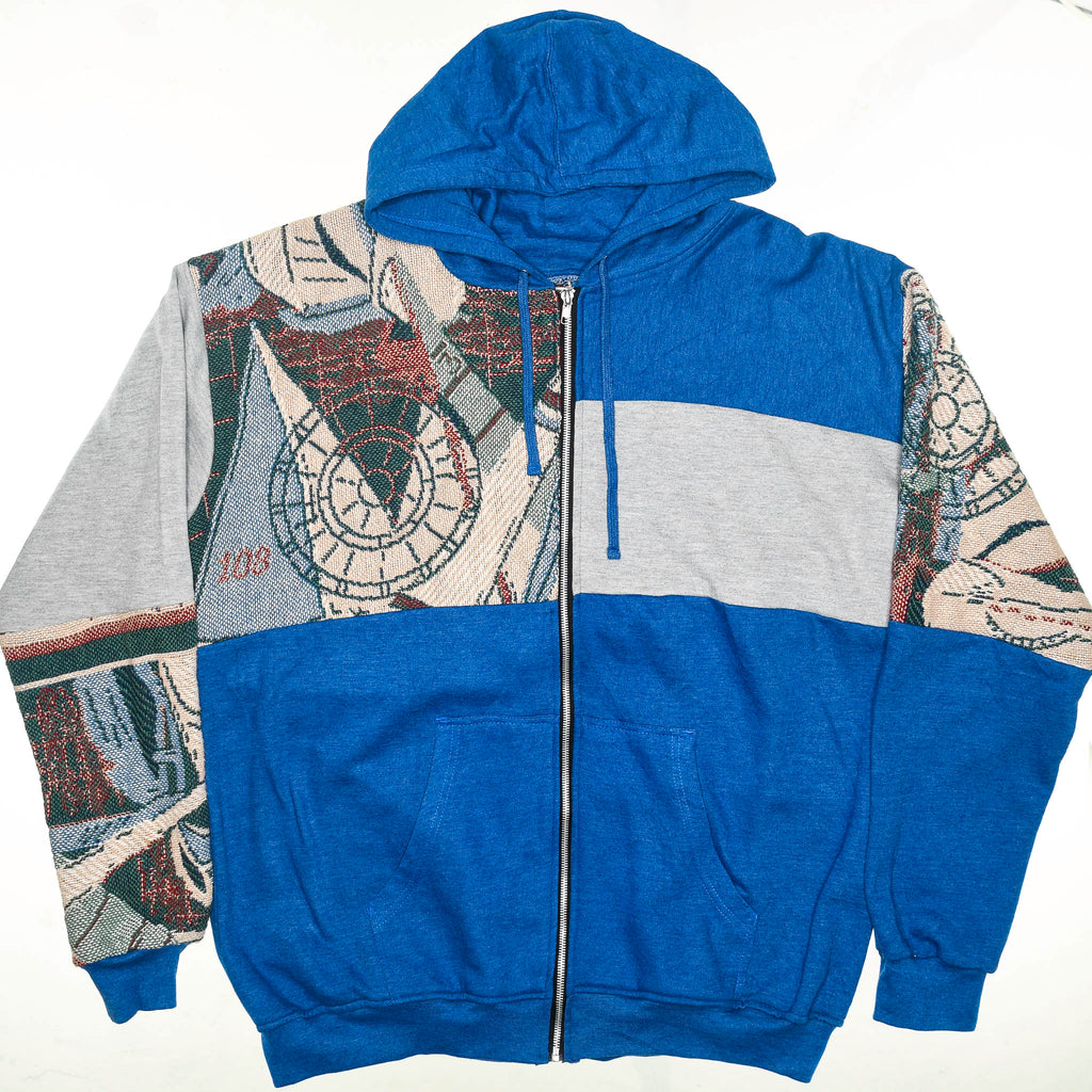 Sailing Patchwork Tapestry Zip Up