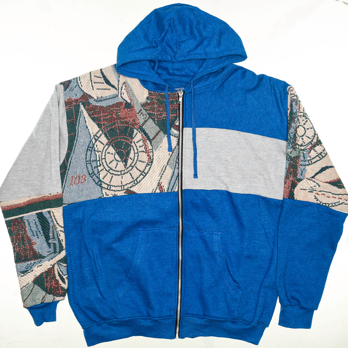 Sailing Patchwork Tapestry Zip Up