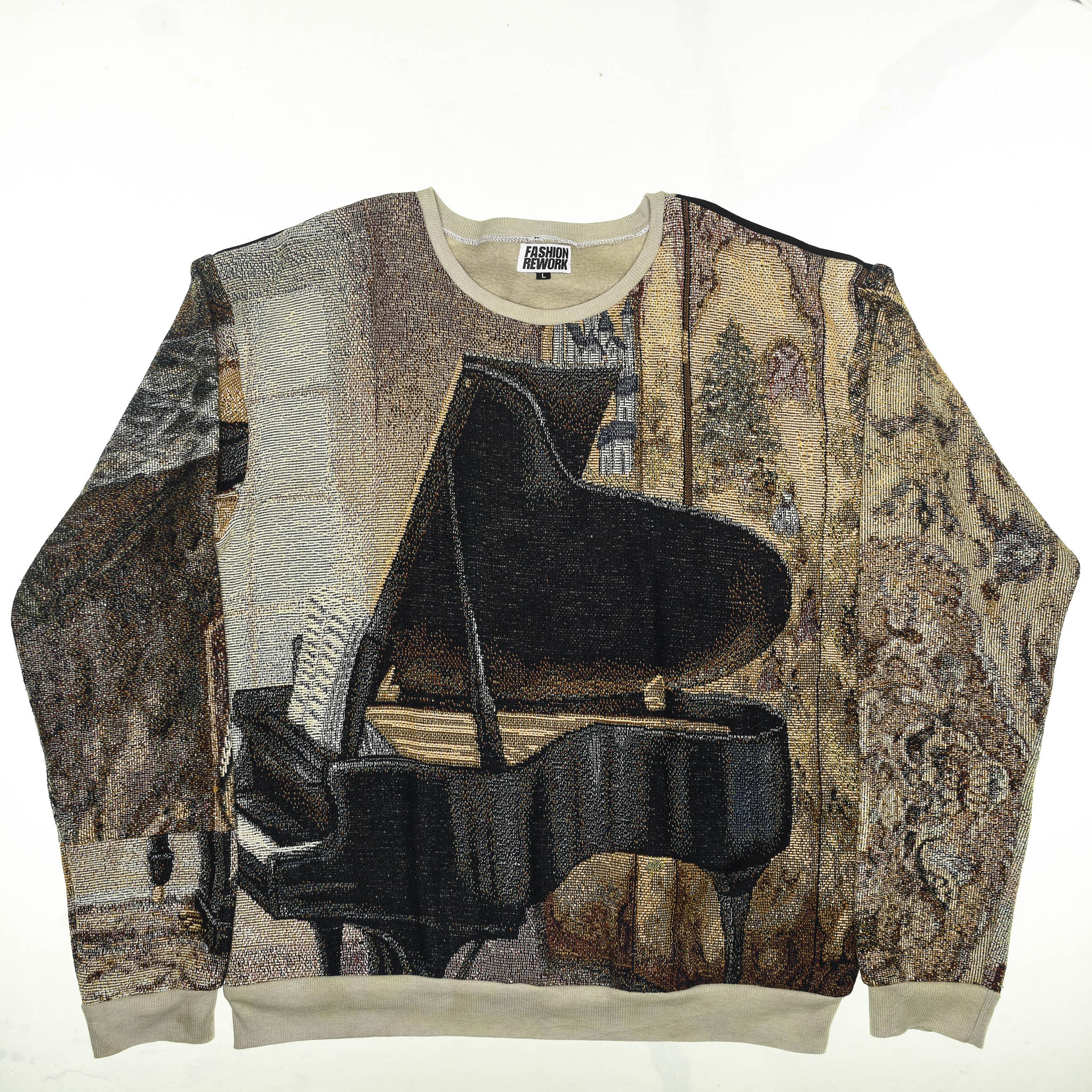 Grand Piano Tapestry Panel Pullover
