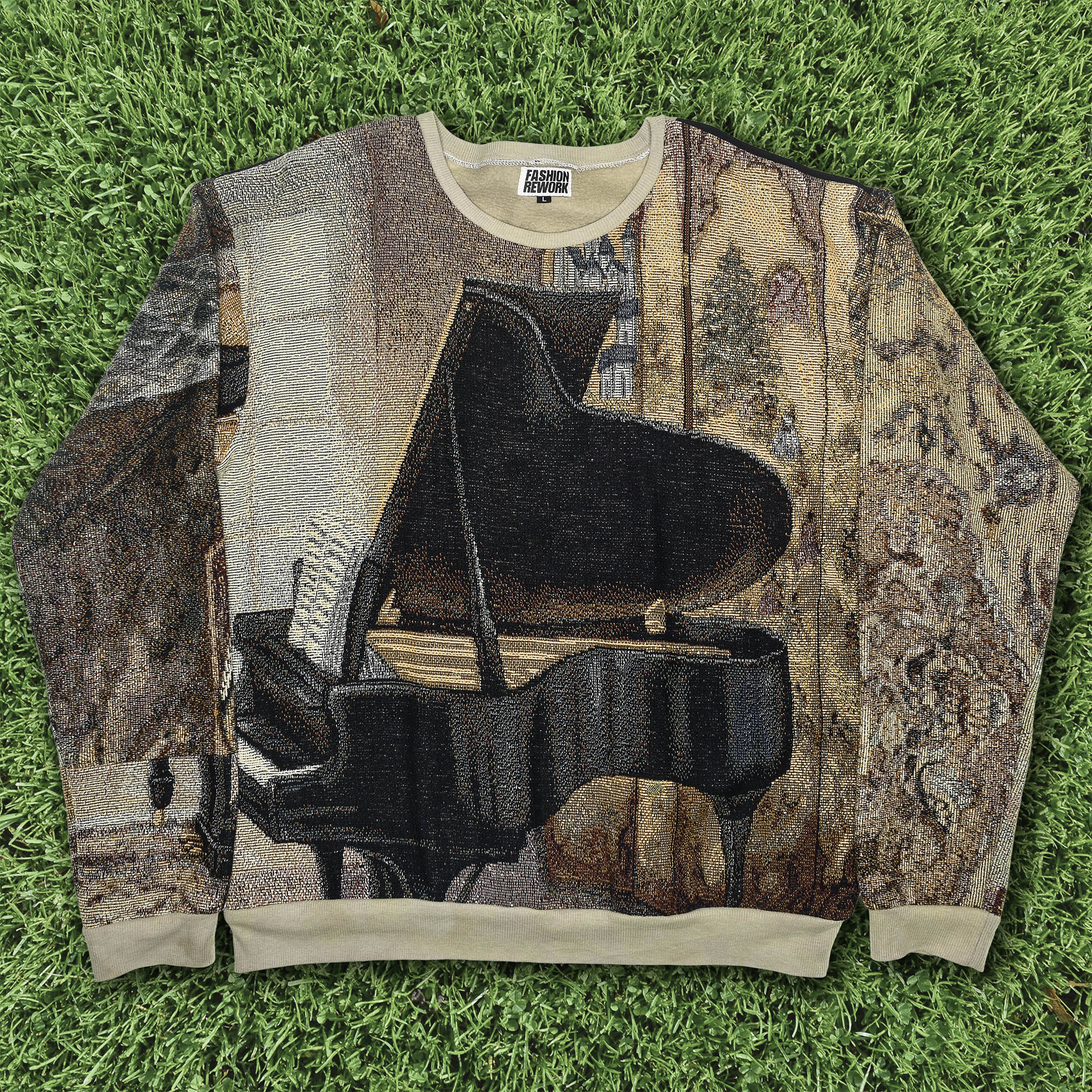 Grand Piano Tapestry Panel Pullover