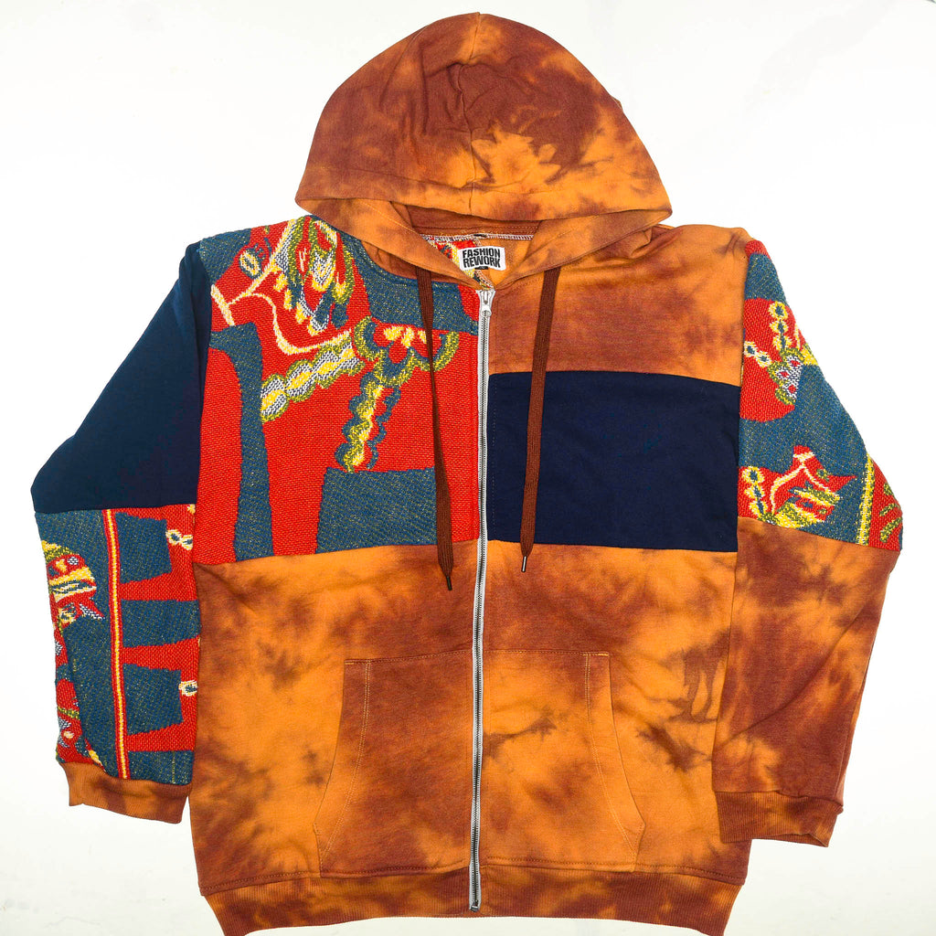 Unique Horse Patchwork Tapestry Zip Up