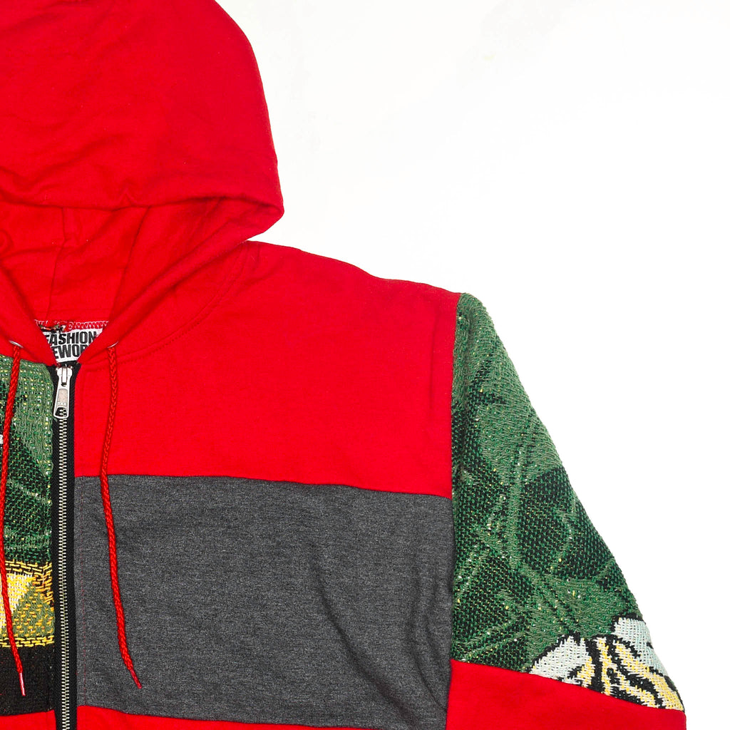 Tree Frog Patchwork Tapestry Zip Up Hoodie