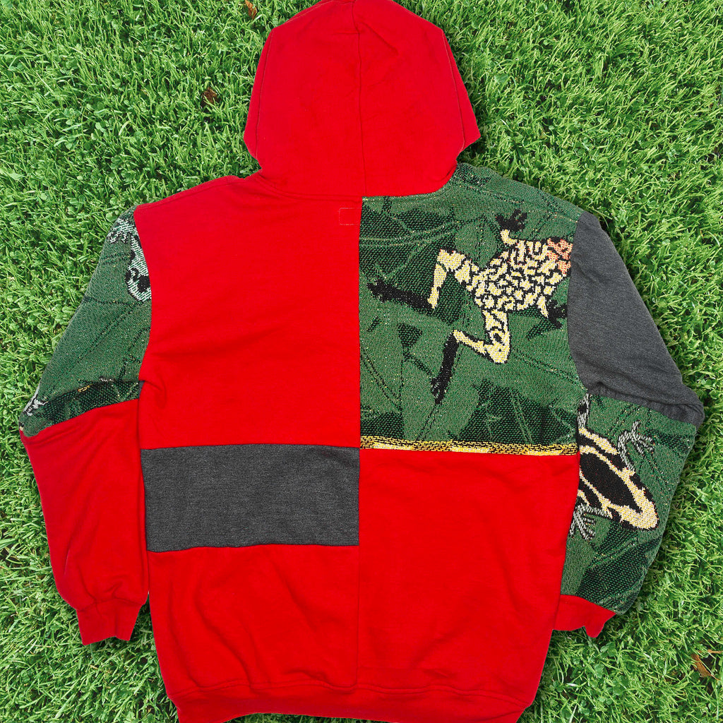 Tree Frog Patchwork Tapestry Zip Up Hoodie