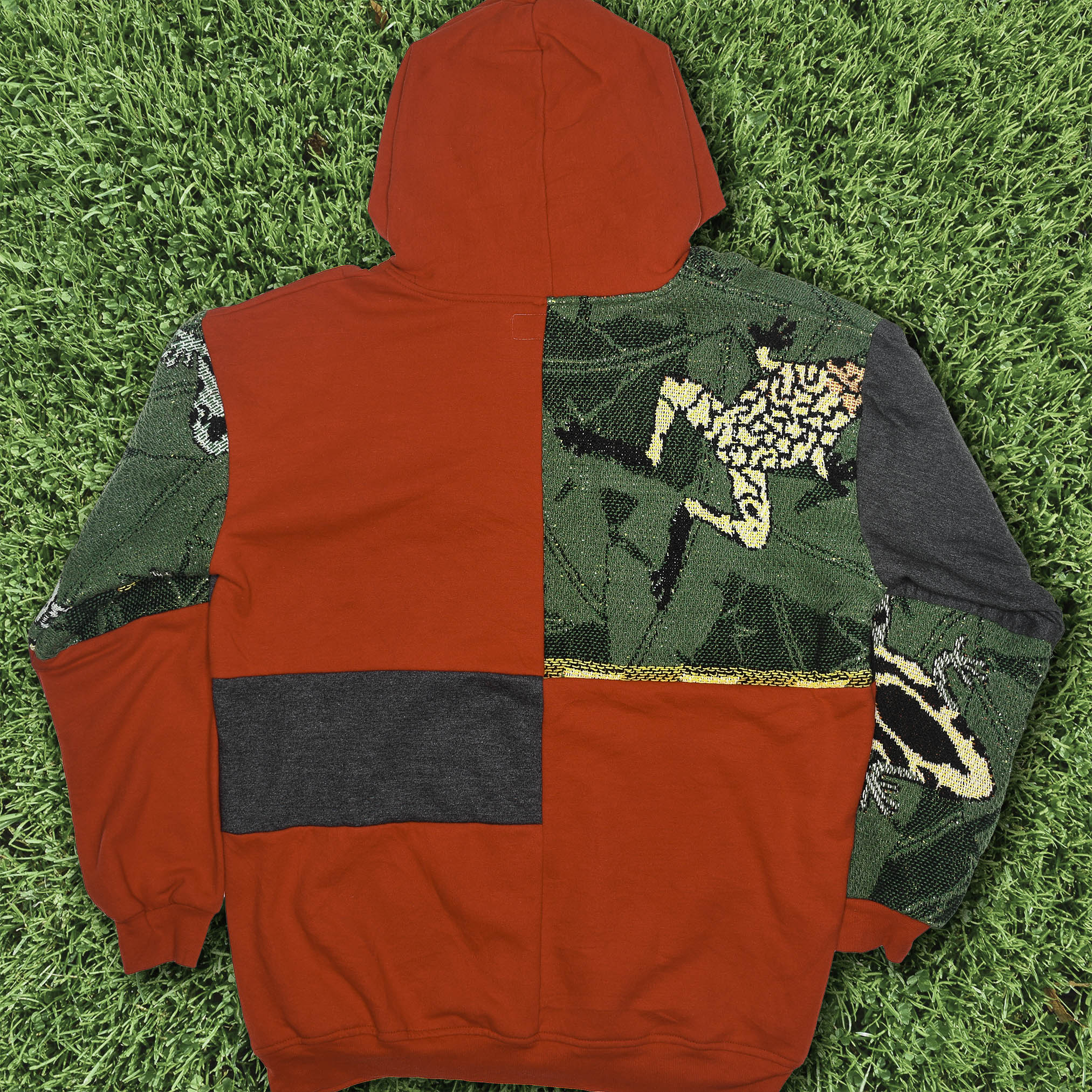 Tree Frog Patchwork Tapestry Zip Up Hoodie