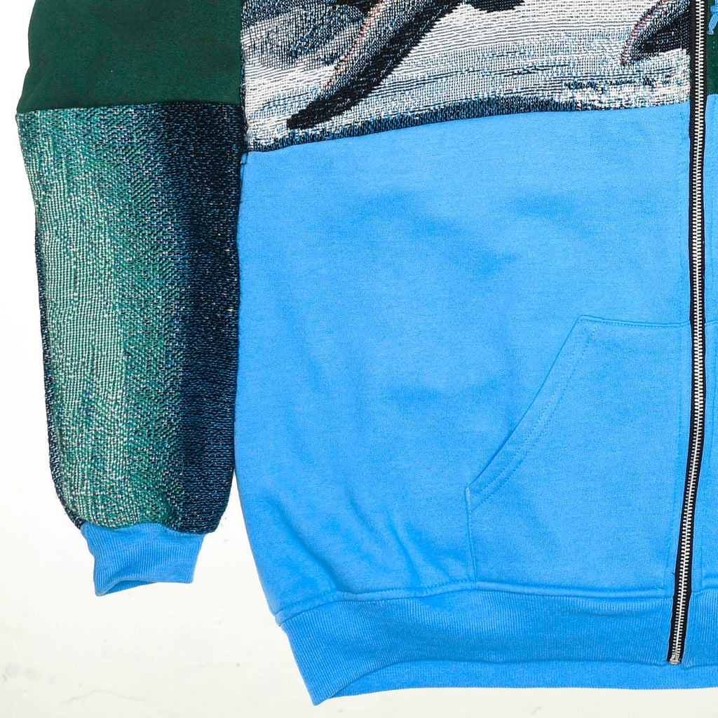 Dolphin Patchwork Tapestry Zip Up Hoodie