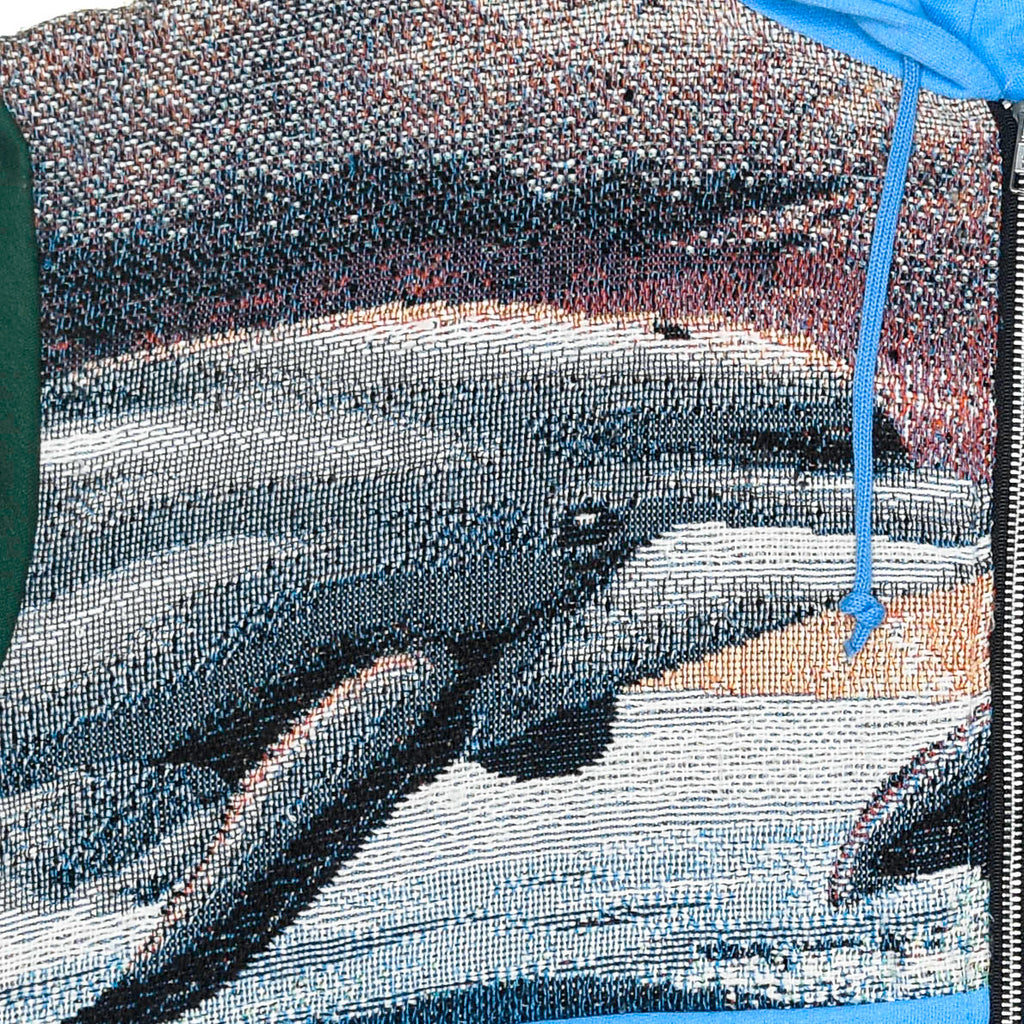 Dolphin Patchwork Tapestry Zip Up Hoodie