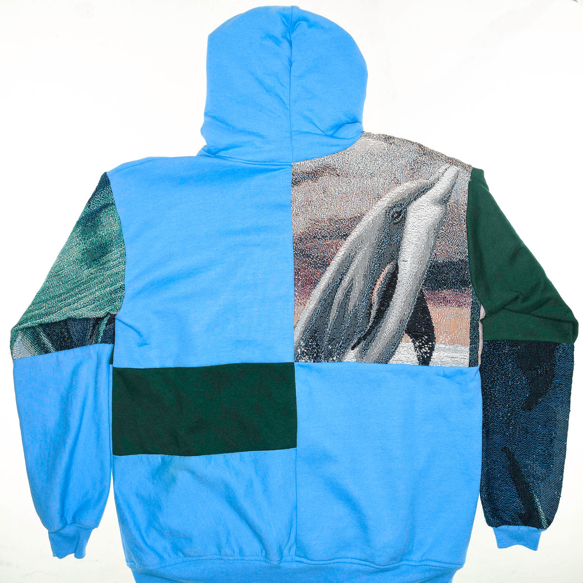 Dolphin Patchwork Tapestry Zip Up Hoodie